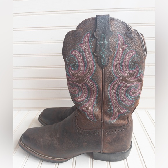 justin stampede leather boots! - Picture 3 of 5